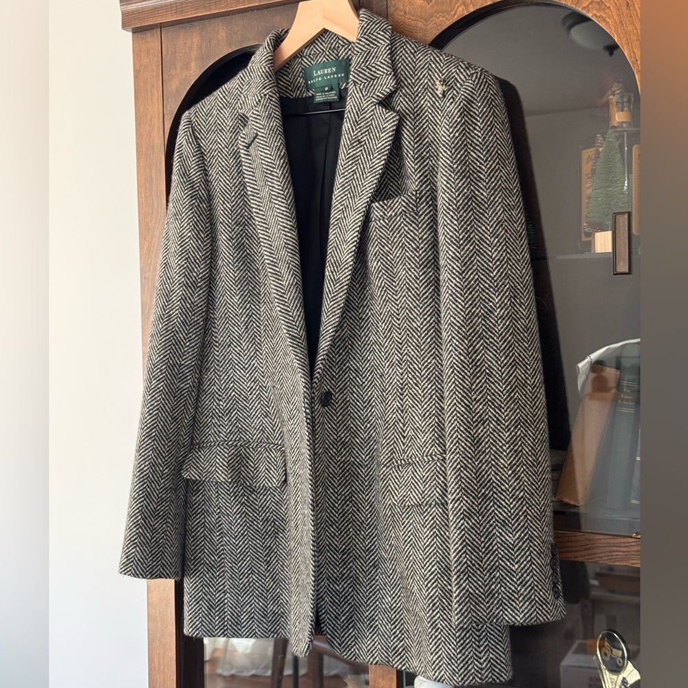 Lauren Ralph Lauren Herringbone 100% Wool Jacket